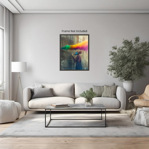 Posterizer-gritty street art-colorful poster-graffiti artist making art -3-Retro Art-Abstract & Modern Art-Gift for Street Art, Mural Fans- unfram...